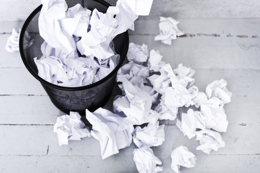 english phrases rubbish waste paper bin overflowing