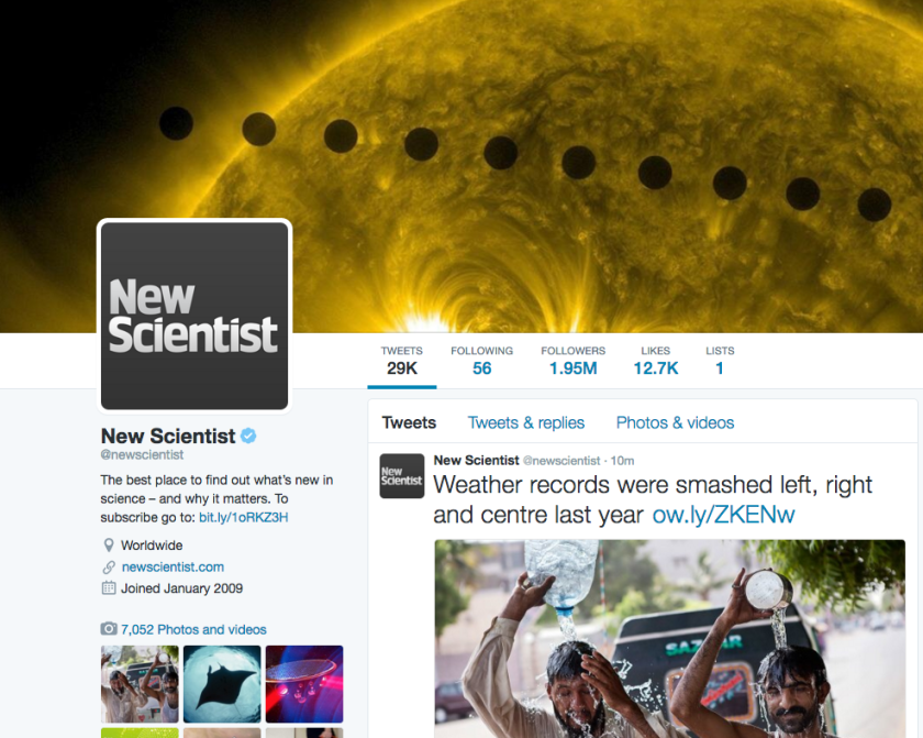 New Scientist Twitter