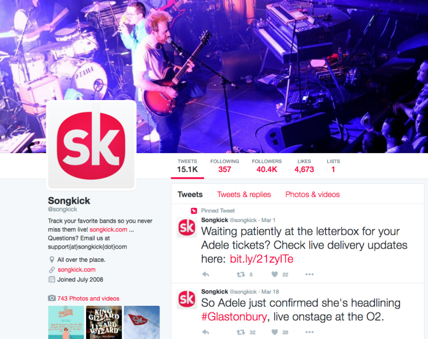 Songkick Twitter