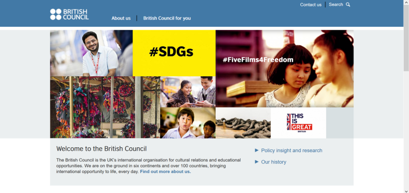 websites for uk study: british council