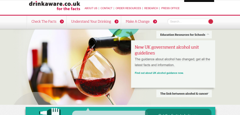 websites for uk study: drinkaware