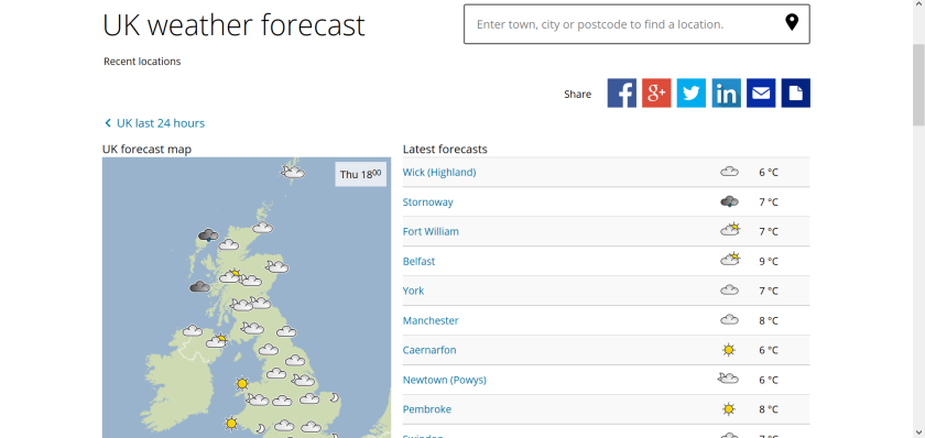 websites for uk study: met office