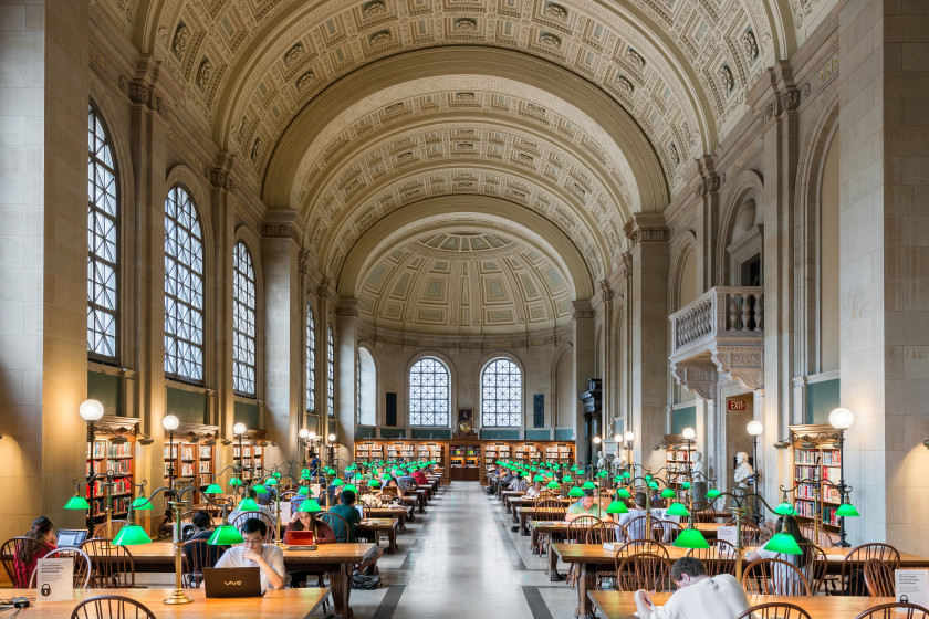 study spots for students in boston: boston public library