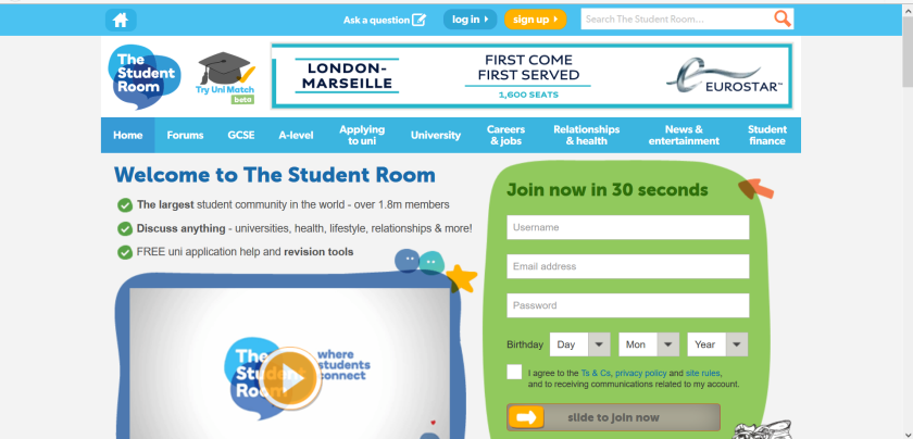 websites for uk study: student room