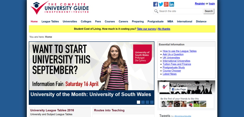 websites for uk study: university guide