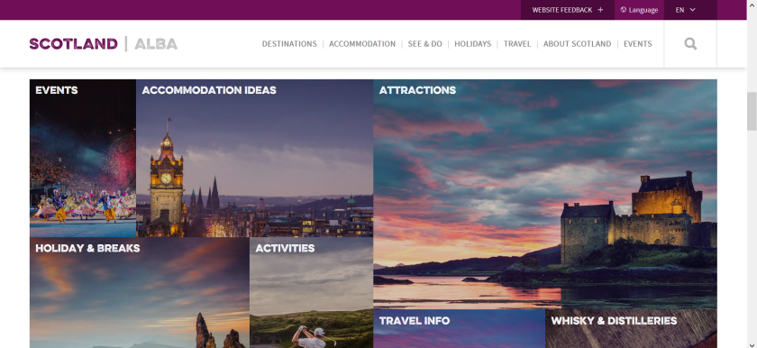 websites for uk study: visit scotland