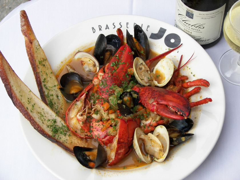 A plate of seafood typical of the Boston area