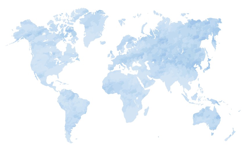 2050 international student world map pale blue