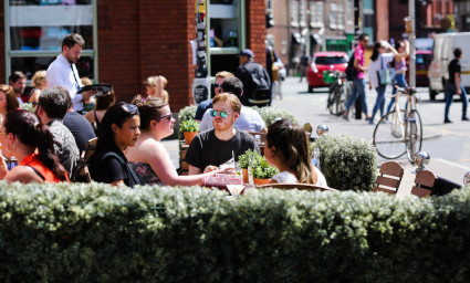 People eating out in Manchester