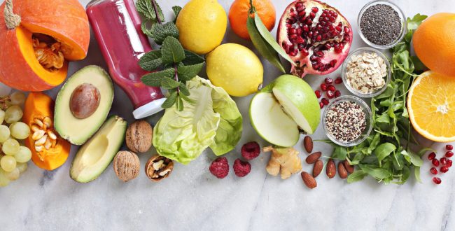 A selection of different fruits and vegetables