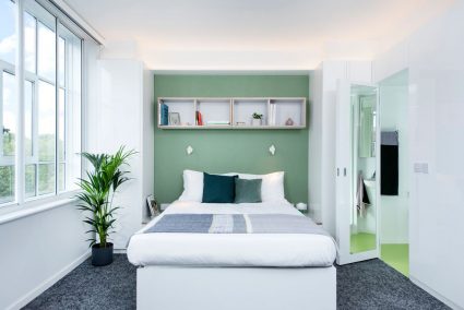 A sleek, modern bedroom in Scape Bloomsbury