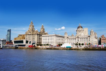 Liverpool waterfront from across the Mersey