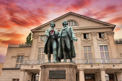 Statue of German poets Goethe and Schiller