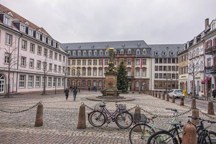 A street scene in the famous university town of Heidelberg