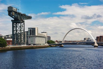 Finnieston Crane and the Clyde Arc in Glasgow