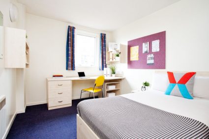 A student bedroom in Piccadilly Point, Manchester