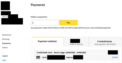 Unite Students payment page