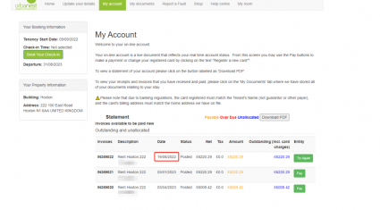 Urbanest rent payment dates