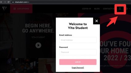 Vita Student login page