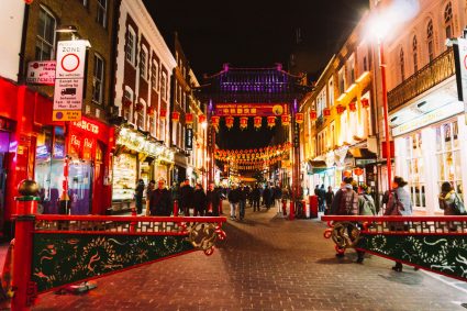 The Chinatown of London in the United Kingdom