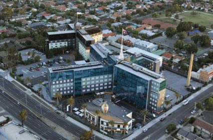 The Campus Melbourne building from the air