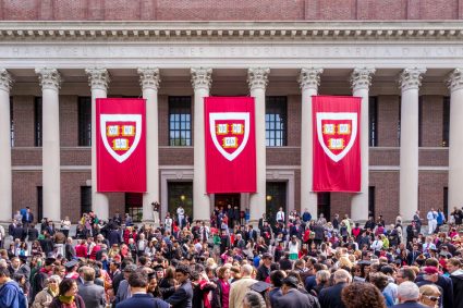 A large group of students at Harvard University