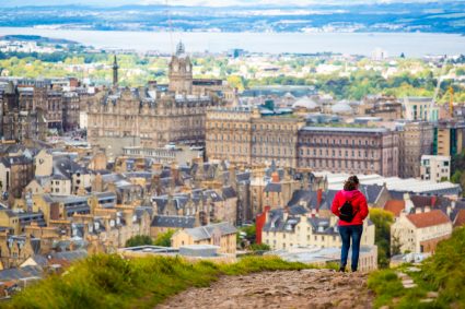 A hilltop view of Edinburgh, Scotland
