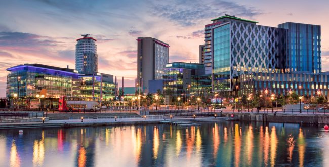 Media City in Salford Quays, Greater Manchester
