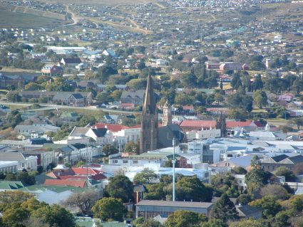 An aerial view of Grahamstown, home of the Rhodes University
