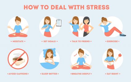 An infographic about different ways to reduce stress