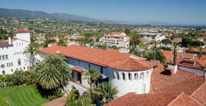 A view over the rooftops of Santa Barbara