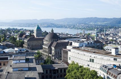 An aerial view of Zurich