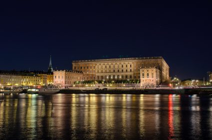 Stockholm Palace at night