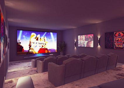 A cinema room in a purpose-built student accommodation (PBSA) building
