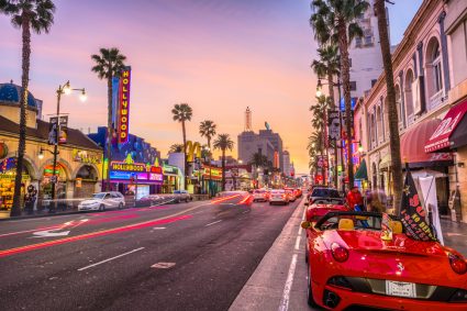 A street view of Hollywood in Los Angeles