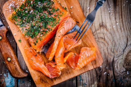 A plate of salmon