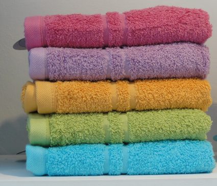 A pile of colourful towels