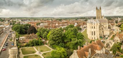 An aerial view of Canterbury