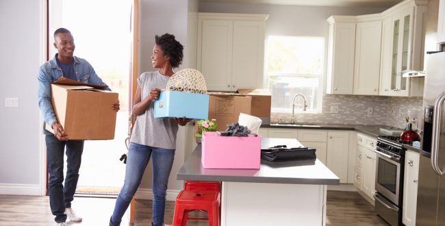 A student moving into her new apartment
