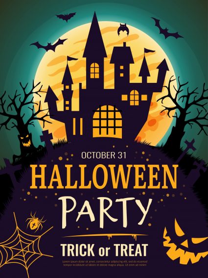 A poster for a Halloween party