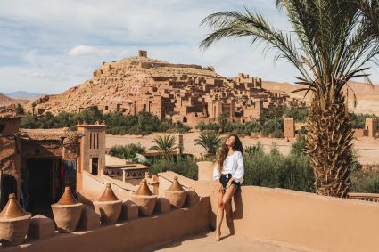 A woman in a historical setting in Morocco