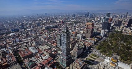 An aerial view of Mexico City