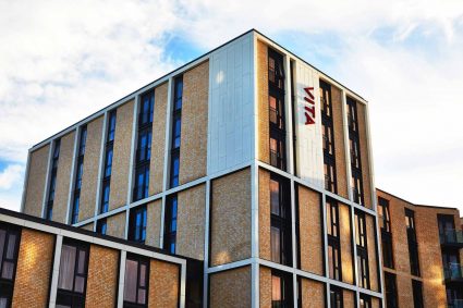 An exterior view of the Fountainbridge Edinburgh student accommodation owned by Vita Student