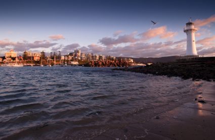A view of Wollongong across water