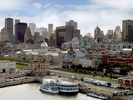 Old Montreal with the Old Port of Montreal in the foreground
