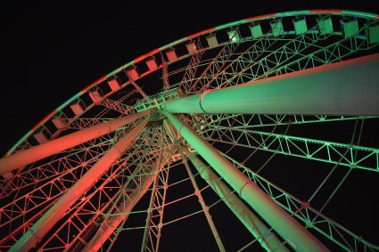 The Grande roue de Montréal ferris wheel at night