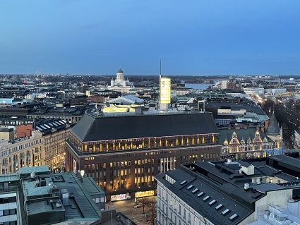 An aerial view of the Helsinki city centre