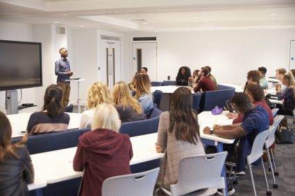 A group of student attending a lecture