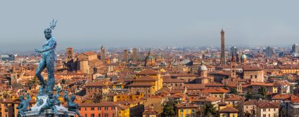 The cityscape of Bologna, Italy