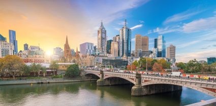 The cityscape of Melbourne